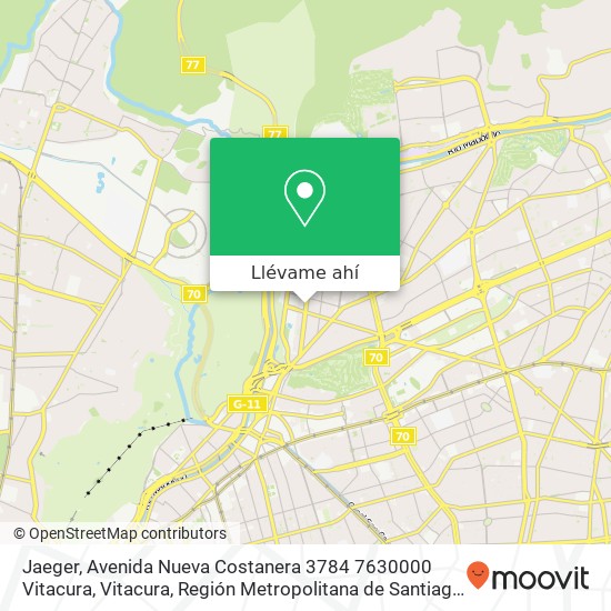 Mapa de Jaeger, Avenida Nueva Costanera 3784 7630000 Vitacura, Vitacura, Región Metropolitana de Santiago