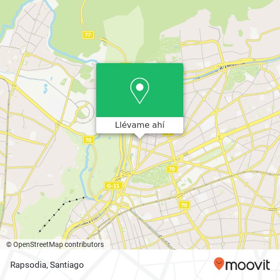 Mapa de Rapsodia, Avenida Nueva Costanera 7630000 Vitacura, Vitacura, Región Metropolitana de Santiago