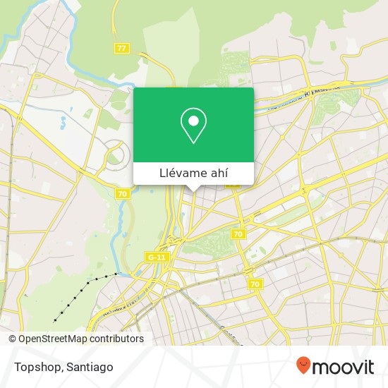 Mapa de Topshop, Avenida Nueva Costanera 7630000 Vitacura, Vitacura, Región Metropolitana de Santiago