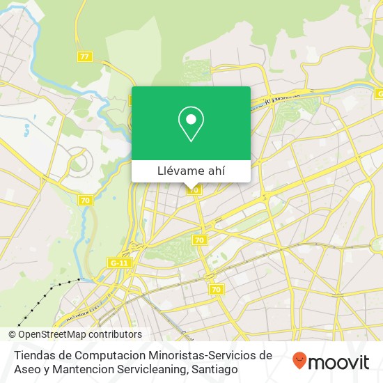 Mapa de Tiendas de Computacion Minoristas-Servicios de Aseo y Mantencion Servicleaning, Avenida Américo Vespucio Norte 1960 7630000 Vitacura, Vitacura, Región Metropolitana de Santiago