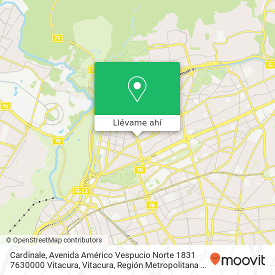 Mapa de Cardinale, Avenida Américo Vespucio Norte 1831 7630000 Vitacura, Vitacura, Región Metropolitana de Santiago