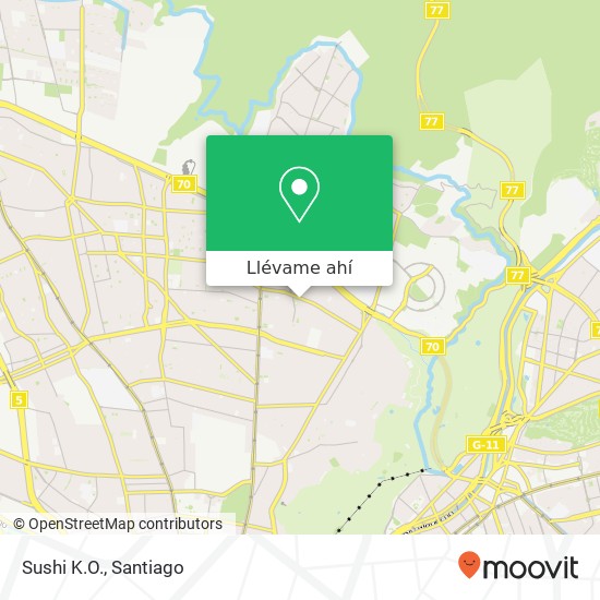 Mapa de Sushi K.O., Calle Salitre 8420000 Recoleta, Recoleta, Región Metropolitana de Santiago