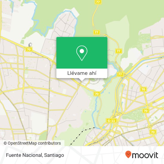 Mapa de Fuente Nacional, 8580000 Huechuraba, Huechuraba, Región Metropolitana de Santiago