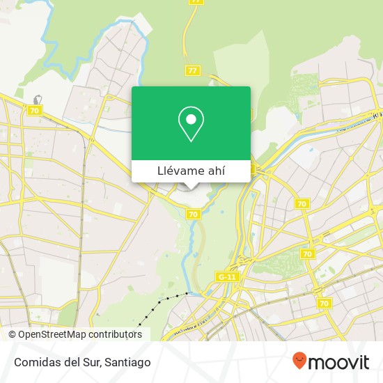 Mapa de Comidas del Sur, Avenida del Valle Sur 600 8580000 Ciudad Empresarial, Huechuraba, Región Metropolitana de Santiago