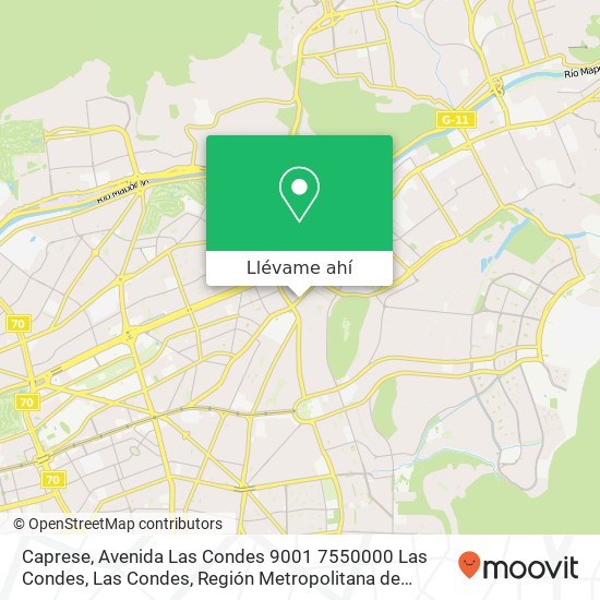 Mapa de Caprese, Avenida Las Condes 9001 7550000 Las Condes, Las Condes, Región Metropolitana de Santiago