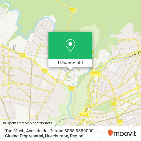 Mapa de Too Much, Avenida del Parque 5058 8580000 Ciudad Empresarial, Huechuraba, Región Metropolitana de Santiago