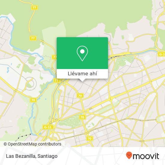 Mapa de Las Bezanilla, Avenida Luis Carrera 7630000 Vitacura, Vitacura, Región Metropolitana de Santiago