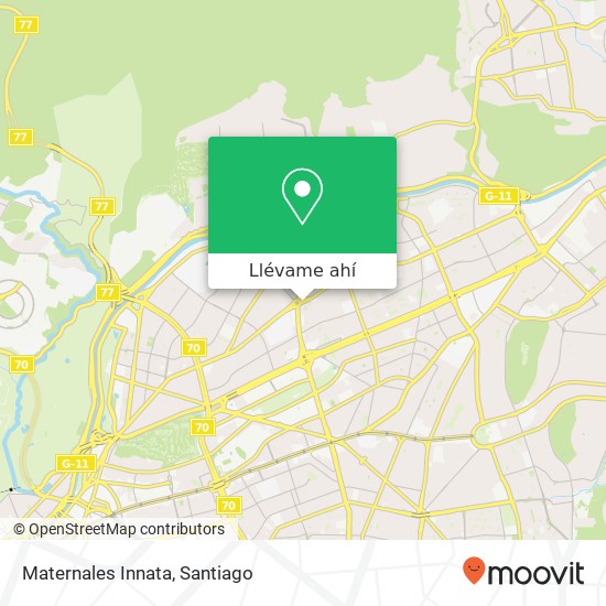 Mapa de Maternales Innata, Avenida Vitacura 6255 7630000 Vitacura, Vitacura, Región Metropolitana de Santiago