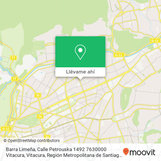 Mapa de Barra Limeña, Calle Petrouska 1492 7630000 Vitacura, Vitacura, Región Metropolitana de Santiago