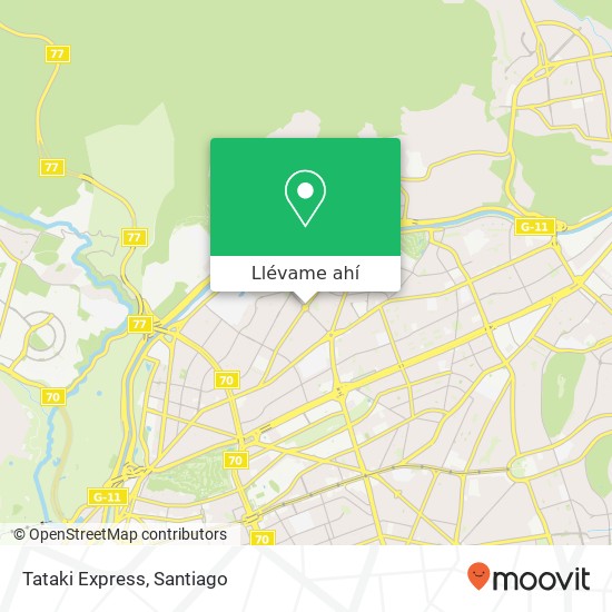Mapa de Tataki Express, Avenida Luis Pasteur 7630000 Vitacura, Vitacura, Región Metropolitana de Santiago