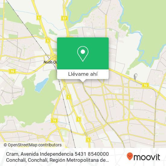 Mapa de Cram, Avenida Independencia 5431 8540000 Conchalí, Conchalí, Región Metropolitana de Santiago
