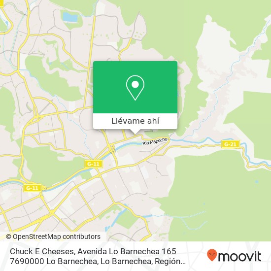 Mapa de Chuck E Cheeses, Avenida Lo Barnechea 165 7690000 Lo Barnechea, Lo Barnechea, Región Metropolitana de Santiago