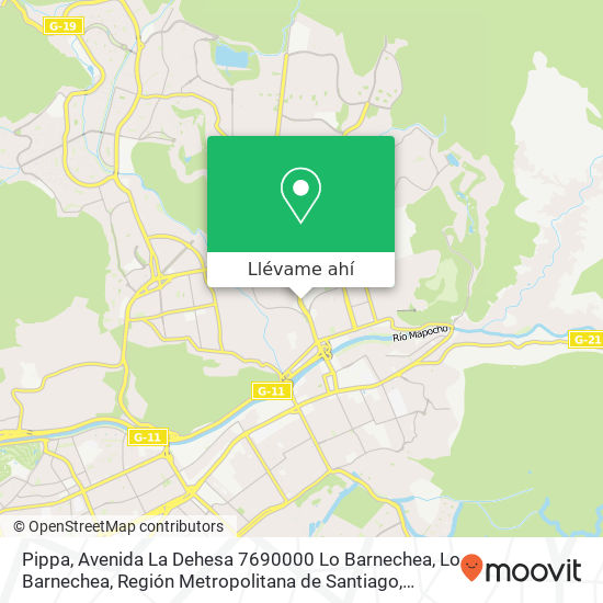 Mapa de Pippa, Avenida La Dehesa 7690000 Lo Barnechea, Lo Barnechea, Región Metropolitana de Santiago