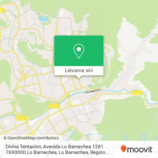 Mapa de Divina Tentacion, Avenida Lo Barnechea 1281 7690000 Lo Barnechea, Lo Barnechea, Región Metropolitana de Santiago