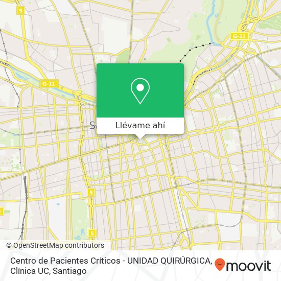 Mapa de Centro de Pacientes Críticos - UNIDAD QUIRÚRGICA, Clínica UC