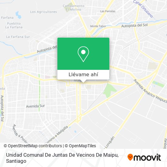 Mapa de Unidad Comunal De Juntas De Vecinos De Maipu