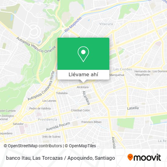 Mapa de banco Itau, Las Torcazas / Apoquindo
