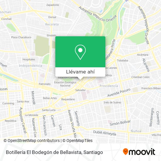 Mapa de Botillería El Bodegón de Bellavista