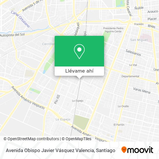 Mapa de Avenida Obispo Javier Vásquez Valencia