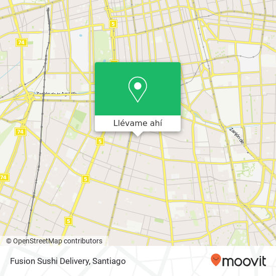 Mapa de Fusion Sushi Delivery