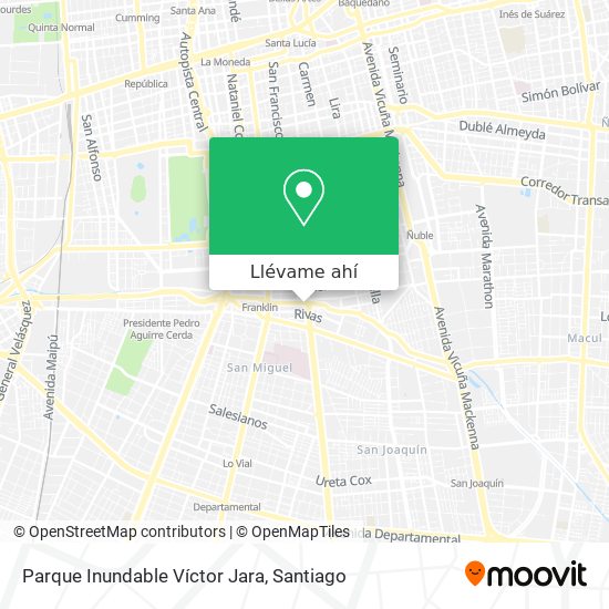 Mapa de Parque Inundable Víctor Jara