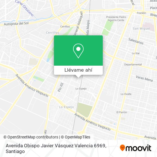 Mapa de Avenida Obispo Javier Vásquez Valencia 6969