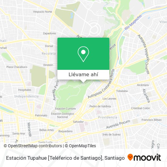 Mapa de Estación Tupahue [Teléferico de Santiago]