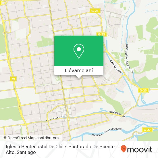 Mapa de Iglesia Pentecostal De Chile. Pastorado De Puente Alto