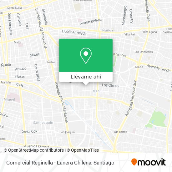 Mapa de Comercial Reginella - Lanera Chilena