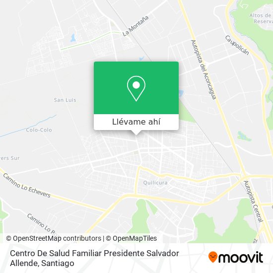 Mapa de Centro De Salud Familiar Presidente Salvador Allende