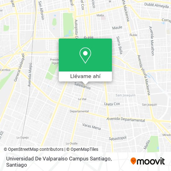 Mapa de Universidad De Valparaíso Campus Santiago