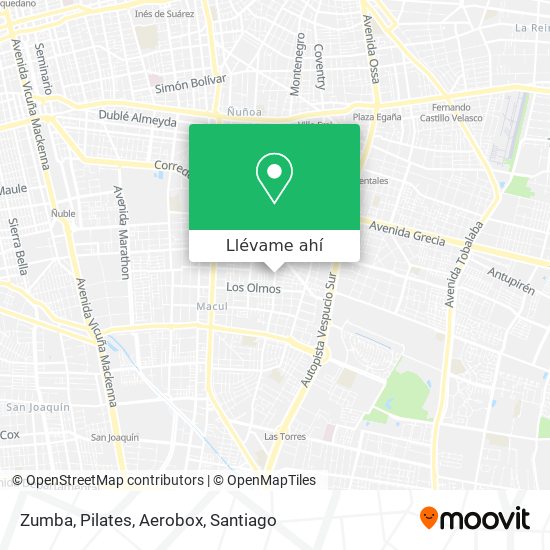 Mapa de Zumba, Pilates, Aerobox