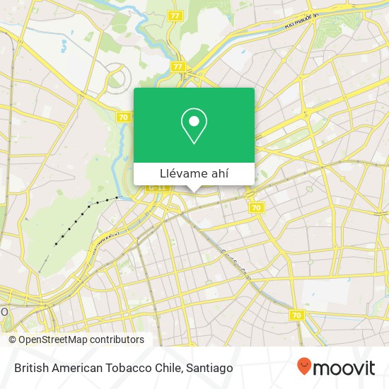 Mapa de British American Tobacco Chile