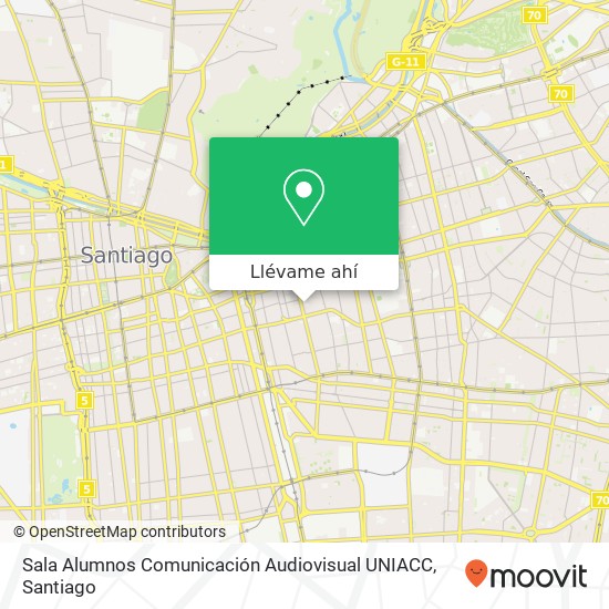 Mapa de Sala Alumnos Comunicación Audiovisual UNIACC
