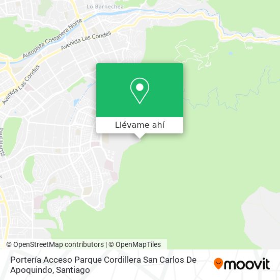 Mapa de Portería Acceso Parque Cordillera San Carlos De Apoquindo
