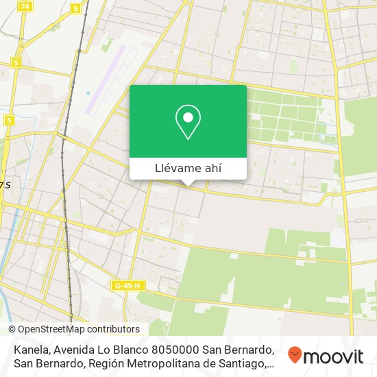 Mapa de Kanela, Avenida Lo Blanco 8050000 San Bernardo, San Bernardo, Región Metropolitana de Santiago