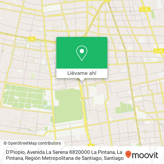 Mapa de D'Piopio, Avenida La Serena 8820000 La Pintana, La Pintana, Región Metropolitana de Santiago