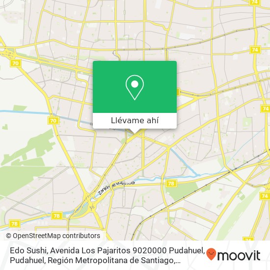 Mapa de Edo Sushi, Avenida Los Pajaritos 9020000 Pudahuel, Pudahuel, Región Metropolitana de Santiago