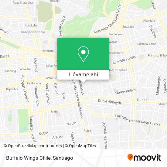 Mapa de Buffalo Wings Chile