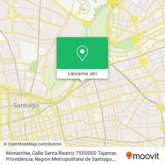 Mapa de Monarchie, Calle Santa Beatriz 7500000 Tajamar, Providencia, Región Metropolitana de Santiago