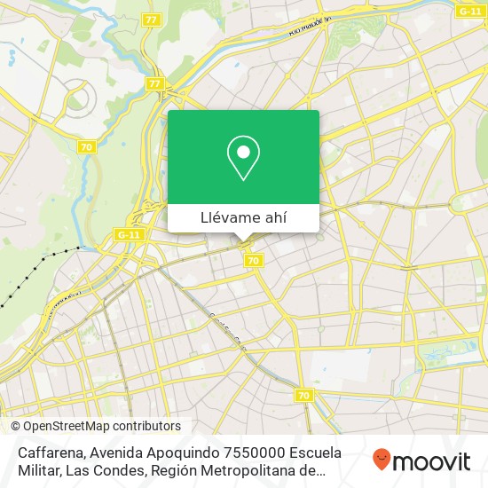 Mapa de Caffarena, Avenida Apoquindo 7550000 Escuela Militar, Las Condes, Región Metropolitana de Santiago