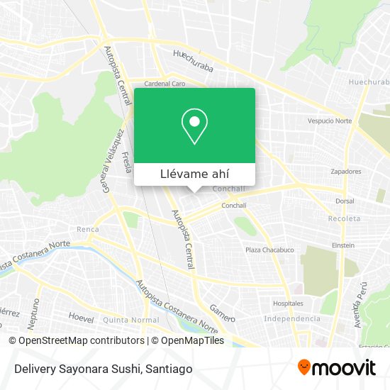 Mapa de Delivery Sayonara Sushi