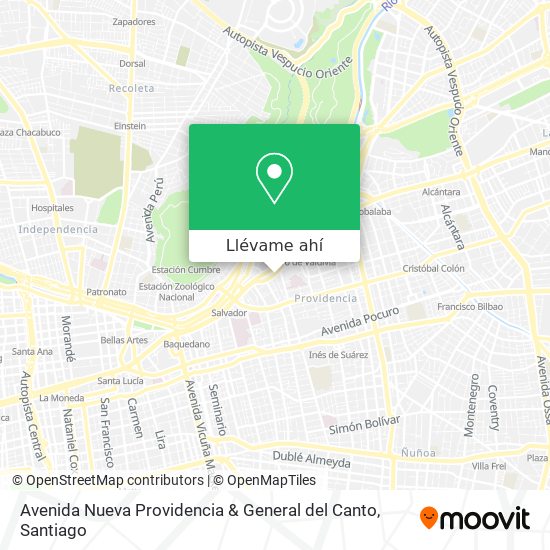 Mapa de Avenida Nueva Providencia & General del Canto