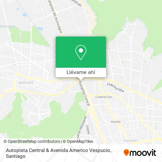 Mapa de Autopista Central & Avenida Americo Vespucio