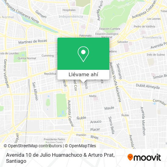 Mapa de Avenida 10 de Julio Huamachuco & Arturo Prat