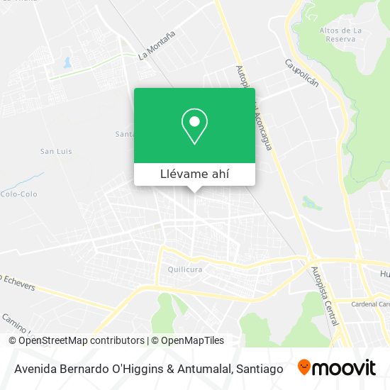 Mapa de Avenida Bernardo O'Higgins & Antumalal