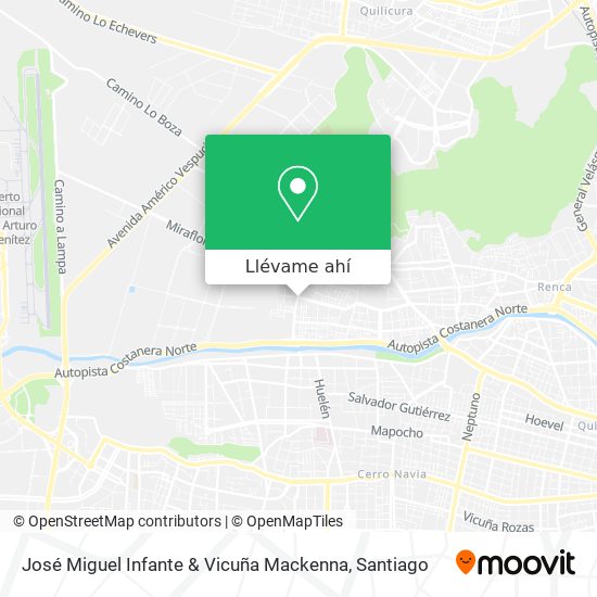 Mapa de José Miguel Infante & Vicuña Mackenna