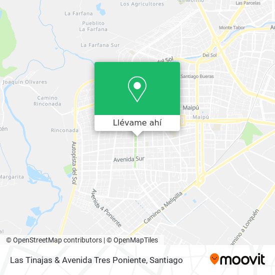 Mapa de Las Tinajas & Avenida Tres Poniente