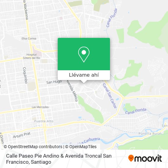 Mapa de Calle Paseo Pie Andino & Avenida Troncal San Francisco