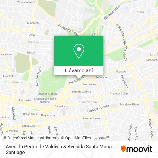 Mapa de Avenida Pedro de Valdivia & Avenida Santa María